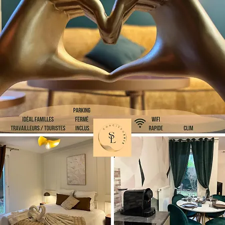 Emerald Chic - Terrace Fiber & Parking - 4 Guests - Ac * Saint-Priest (Rhone)